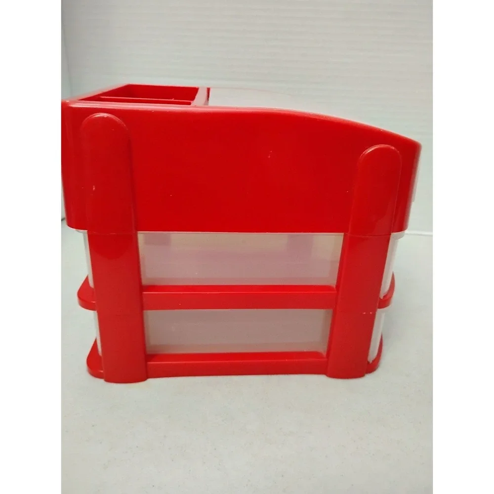 VTG Little Tikes Rubbermaid 3A98 2-Drawer Storage Organizer Art Craft Supply SEE